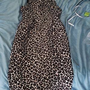 Anthro cheetah print formal dress